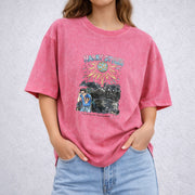 Kiss All The Time Disco Occasionally vintage washed oversized T-shirt in Red