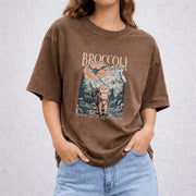 Onyx Storm Quest Squad Broccoli vintage washed oversized T-shirt in Brown