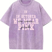 Breast Cancer Awareness Vintage Washed T-Shirt in Purple