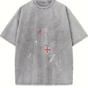 Retro Baldwin IV The Leper King The Crusader King and His vintage washed oversized T-shirt in Gray