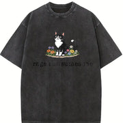Cat Meme Rage Consumes Me Vintage Washed T-Shirt in Black