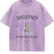 Sassenach Floral One-piece Vintage Washed T-Shirt in Purple