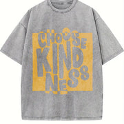 Choose Kindness Retro Kindness Spread Kindness vintage washed oversized T-shirt in Gray