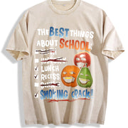 Annoying Orange Crack The Best Things About School-- vintage washed oversized T-shirt in Beige