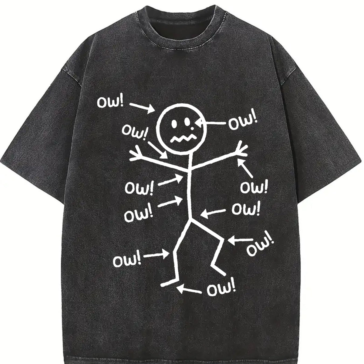 Humorous Chronic Pain Awareness for Wear vintage washed oversized T-shirt in Black