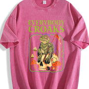 Everybody Croaks Frog Vintage Washed T-Shirt in Red