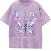 Little Osha Butterfly Quicksilver Callie Hart vintage washed oversized T-shirt in Purple