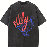 Retro Thick Vintage Washed T-Shirt in Black