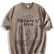 Fishers of Christian Vintage Washed T-Shirt in Brown