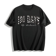 100 Days of School Teacher Cotton T-Shirt in Black