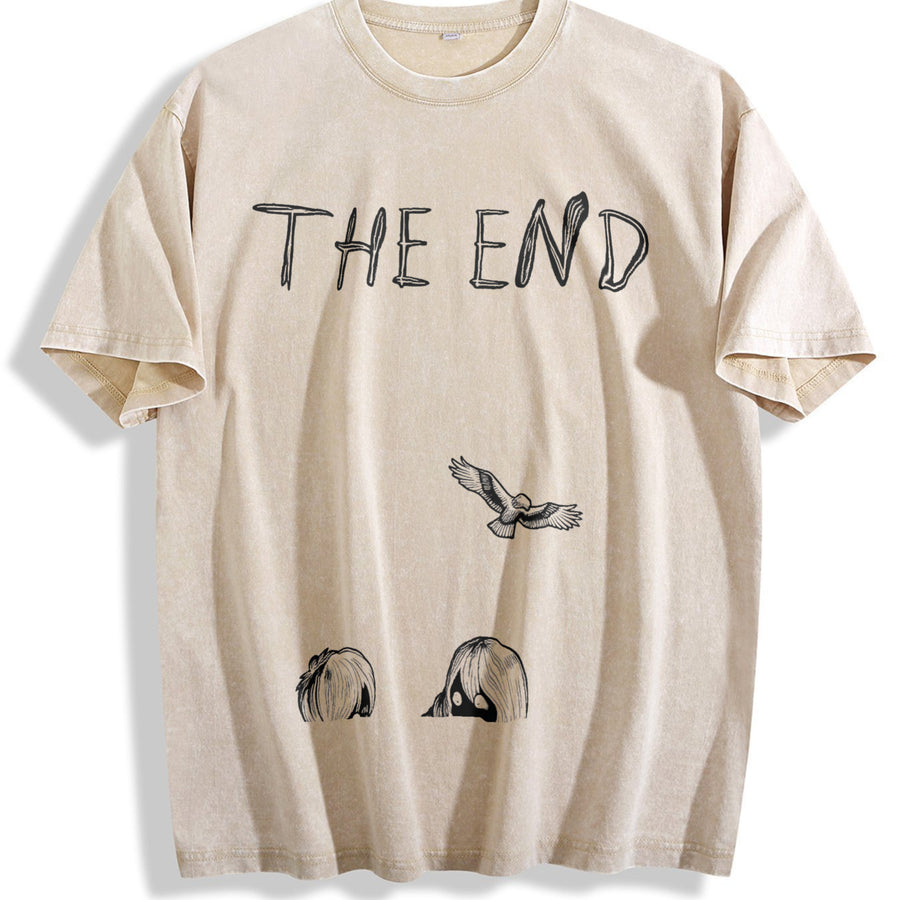 Attack on Titan Levi Ackerman vintage washed oversized T-shirt in Beige