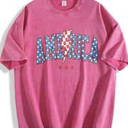 America Lightening Bolt USA vintage washed oversized T-shirt in Red