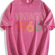 60th Birthday 1966 Vintage Washed T-Shirt in Red