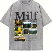 Man I Love Forests Vintage Washed T-Shirt in Gray