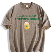 Irish I Had Another Drink Baby Vintage Washed T-Shirt in Brown