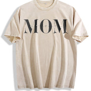 Custom Mom Personalized Mama Vintage Washed T-Shirt in Beige