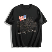 4th of July Horse Western 4th of July Cotton T-Shirt in Black