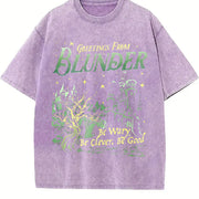 Greetings from Blunder Be Wary Be Clever Be Good Vintage Washed T-Shirt in Purple