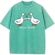 Goose Bumps Couple vintage washed oversized T-shirt in Blue