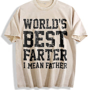 World Best Farter I Mean Father Classic for Versatile vintage washed oversized T-shirt in Beige
