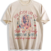 You Like the 4th of July Makes Me Want a Hot Dog Real Bad Vintage Washed T-Shirt in Beige