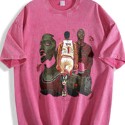 Thank You Derrick Rose Retirement Basketball Career vintage washed oversized T-shirt in Red