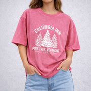 Columbia Inn Pine Tree Vermont vintage washed oversized T-shirt in Red
