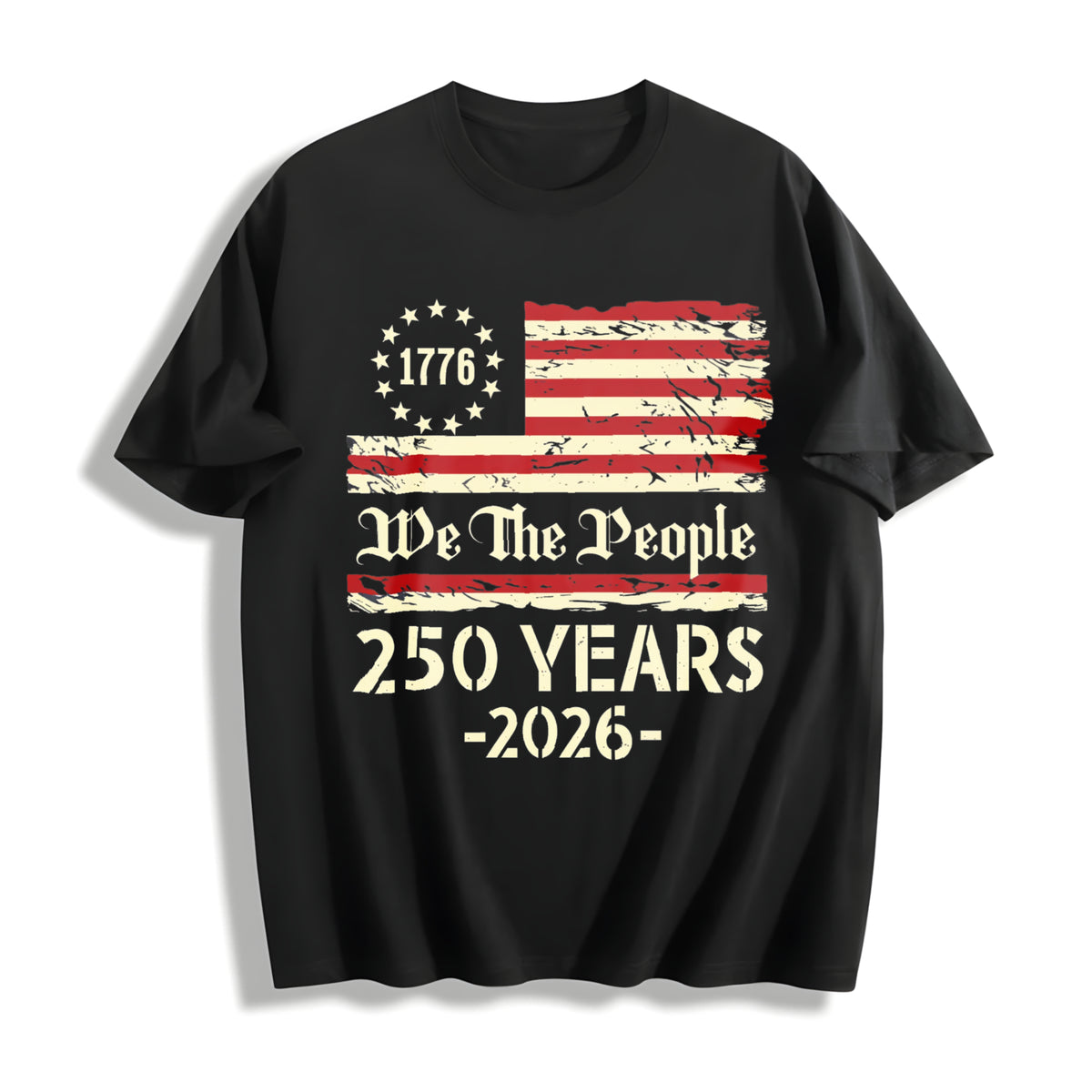 We the People 250th Anniversary Celebration Cotton T-Shirt in Black