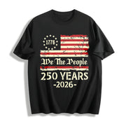 We the People 250th Anniversary Celebration Cotton T-Shirt in Black