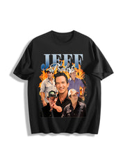 Jeff Probst Presenter Homage Television Presenter Cotton T-Shirt in Black