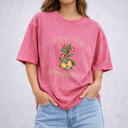 Violet Sorrengail Apothecary vintage washed oversized T-shirt in Red