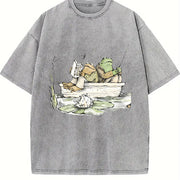 Frog 90s Retro Toad Vintage Washed T-Shirt in Gray