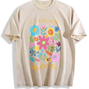 Let Kindness Bloom Vintage Washed T-Shirt in Beige