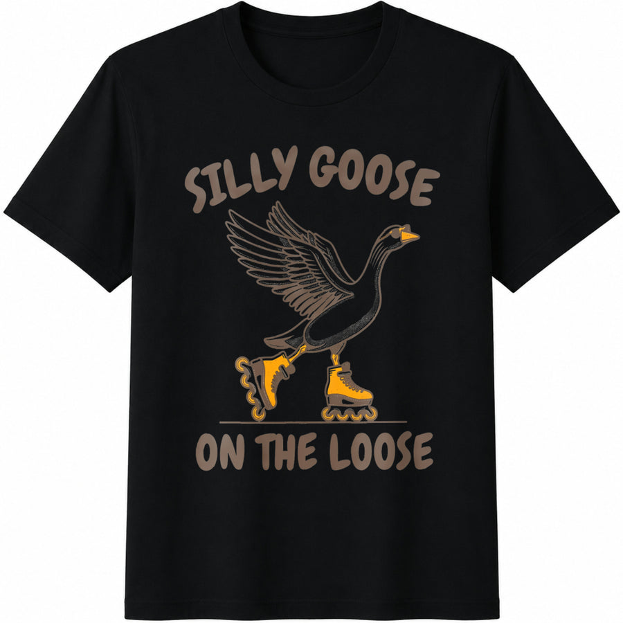 Silly Goose on the Loose Cowgirl Cotton T-Shirt in Black