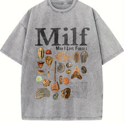 Man I Love Fossils Vintage Washed T-Shirt in Gray