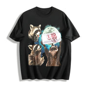 Three Raccoons Diet Dr Pepper Cotton T-Shirt in Black