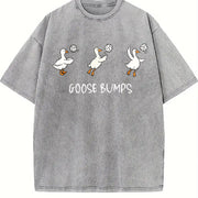 Goose Bumps Volleyball Vintage Washed T-Shirt in Gray