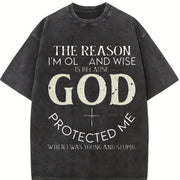 1 Pcs Heavy Adorable Vintage Washed T-Shirt in Black