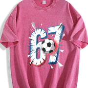 67 Soccer Vintage Washed T-Shirt in Red