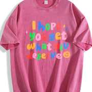 I Hope You Get What You Deserve Vintage Washed T-Shirt in Red