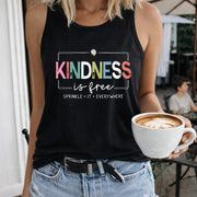 Long-sleeve for Spring and Autumn Women's Color Cotton Tank Top in Black
