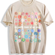 Celebrate Minds of All Kinds Vintage Washed T-Shirt in Beige