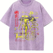 Yugen Occult Skeleton Snake Vintage Washed T-Shirt in Purple
