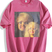 Two Blonde Glam Dolls Vintage Washed T-Shirt in Red