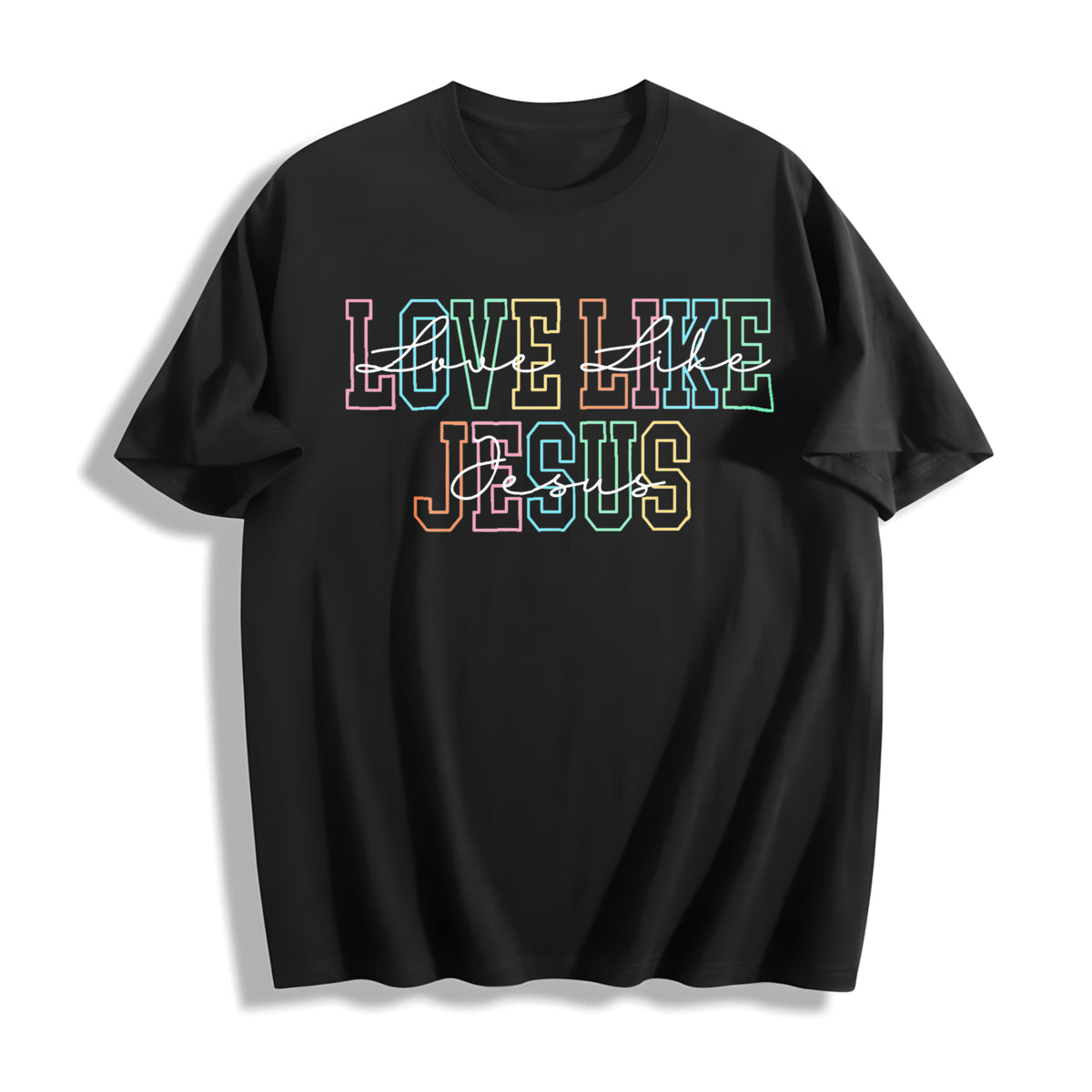 Love Like Jesus Christian Cotton T-Shirt in Black