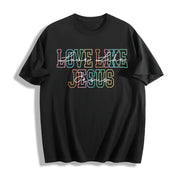 Love Like Jesus Christian Cotton T-Shirt in Black