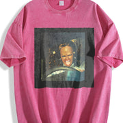 Angry Glam Doll Driving Vintage Washed T-Shirt in Red