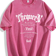 1 Pcs Heavy Adorable Vintage Washed T-Shirt in Red