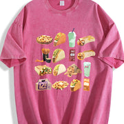 1pc Gourmet Burger Cola Vintage Washed T-Shirt in Red