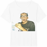 McLovin Smoking Meme Cotton T-Shirt in White